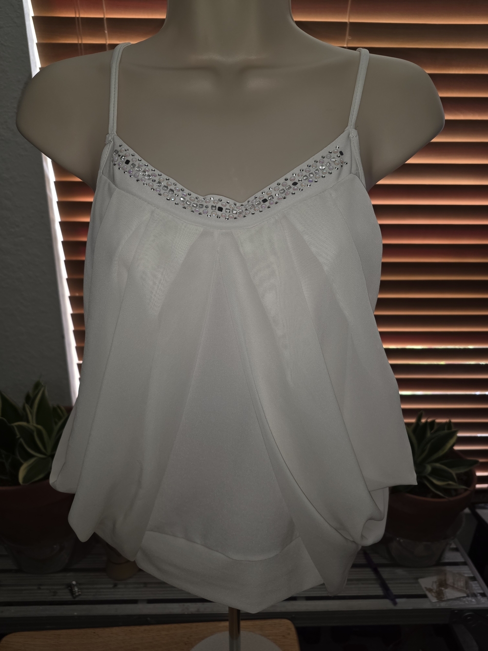 Embellished Spaghetti Strap Blouse